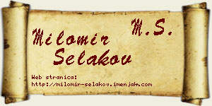 Milomir Selakov vizit kartica
